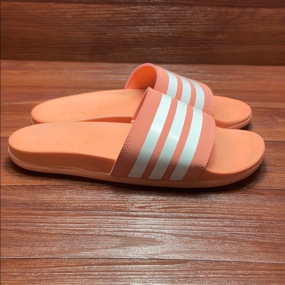 coral adidas slides